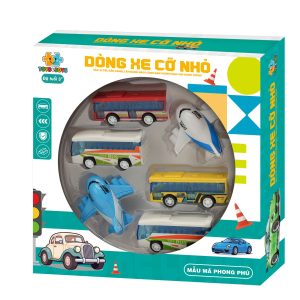 Bộ 6 phương tiện máy bay và xe buýt mini chạy đà